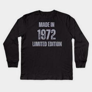 Vintage Made in 1972, Limited Edition  , Gift for Mom Dad Birthday Kids Long Sleeve T-Shirt